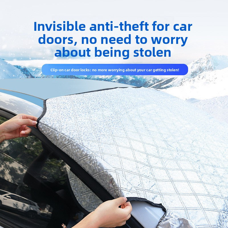 Car sunshade and snow protection front windshield