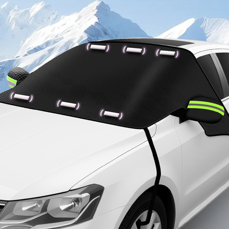 Car sunshade and snow protection front windshield