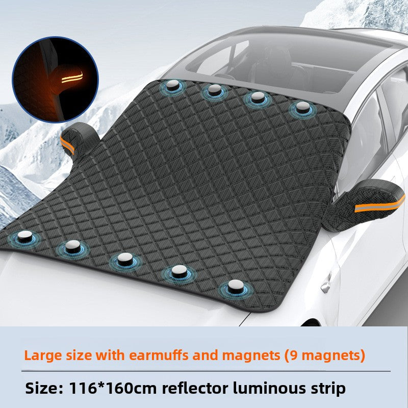 Car sunshade and snow protection front windshield