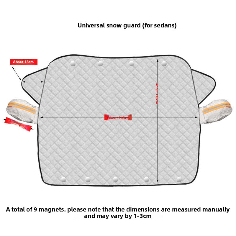Car sunshade and snow protection front windshield