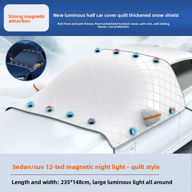 Car sunshade and snow protection front windshield