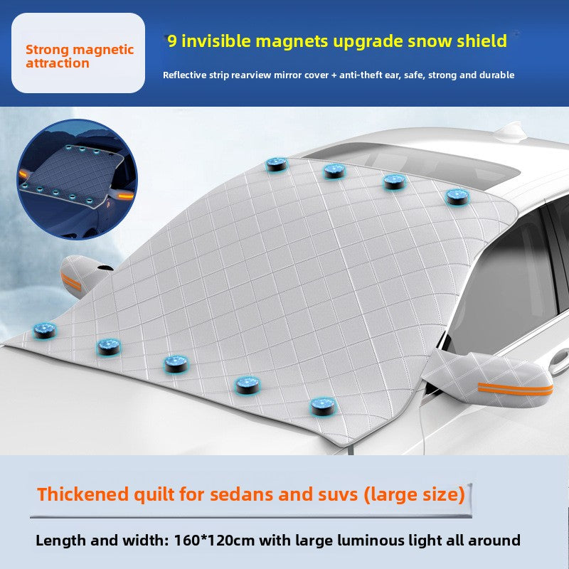 Car sunshade and snow protection front windshield