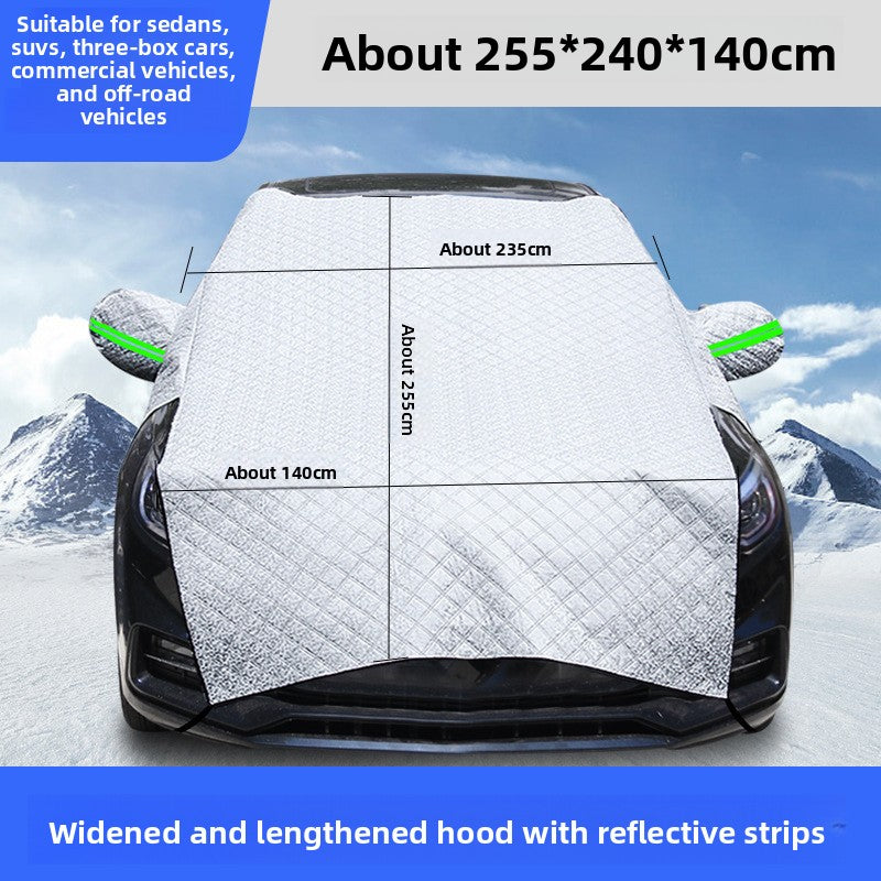 Car sunshade and snow protection front windshield