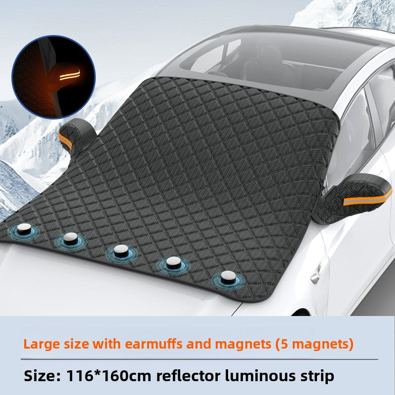 Car sunshade and snow protection front windshield