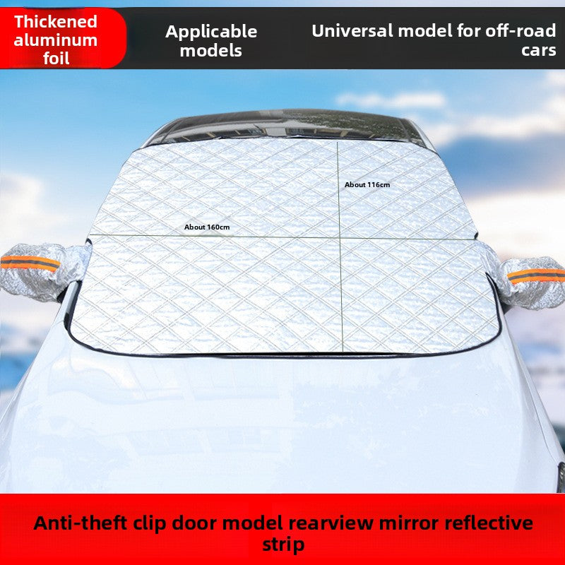 Car sunshade and snow protection front windshield