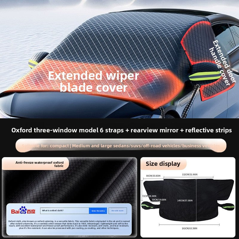 Car sunshade and snow protection front windshield