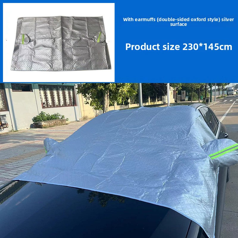 Car sunshade and snow protection front windshield