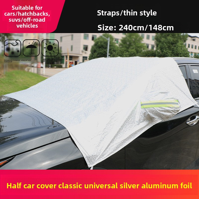 Car sunshade and snow protection front windshield