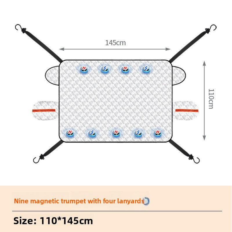 Car sunshade and snow protection front windshield