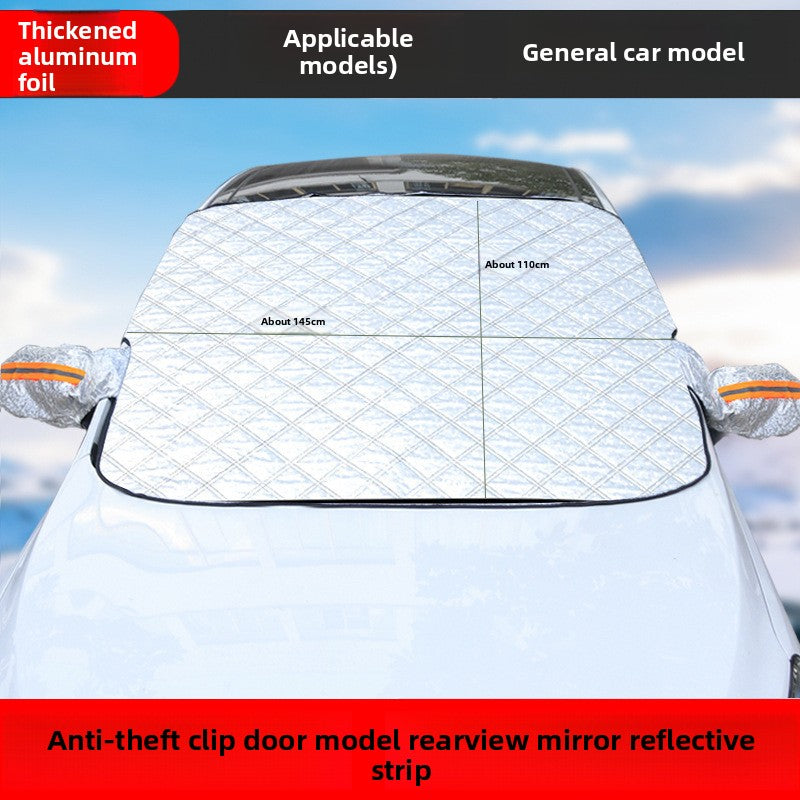 Car sunshade and snow protection front windshield